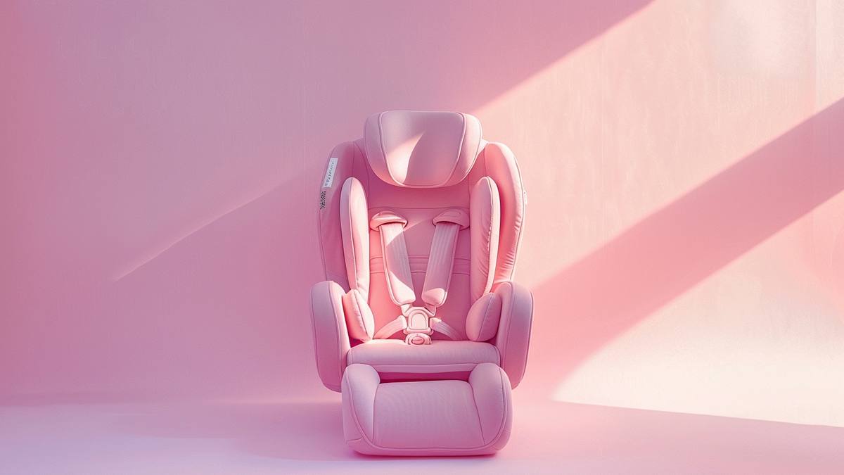 Siège auto nacelle bébé installé sur base ISOFIX dans une voiture familiale