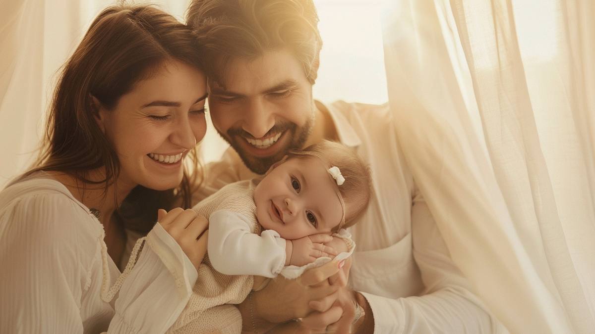Jouets colorés pour bébé disposés sur un tapis d'éveil doux