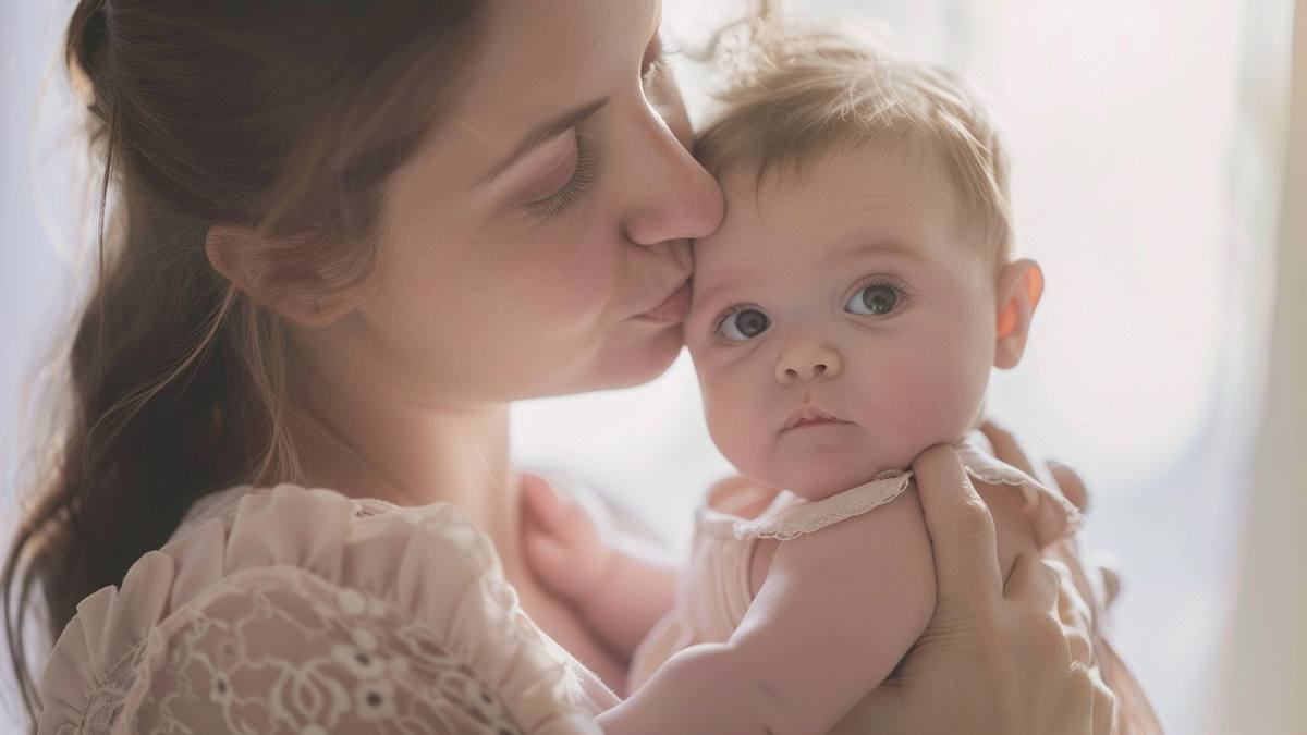 Table décorée pour une baby shower avec ballons et gâteau pastel