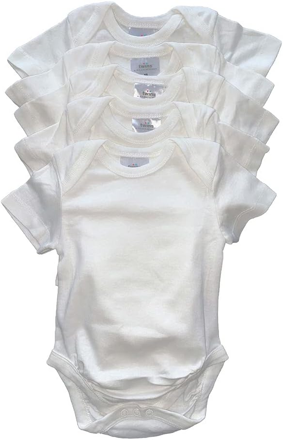 Twins Body Bébé Mixte Coton Bio Lot de 5 Manches Longues