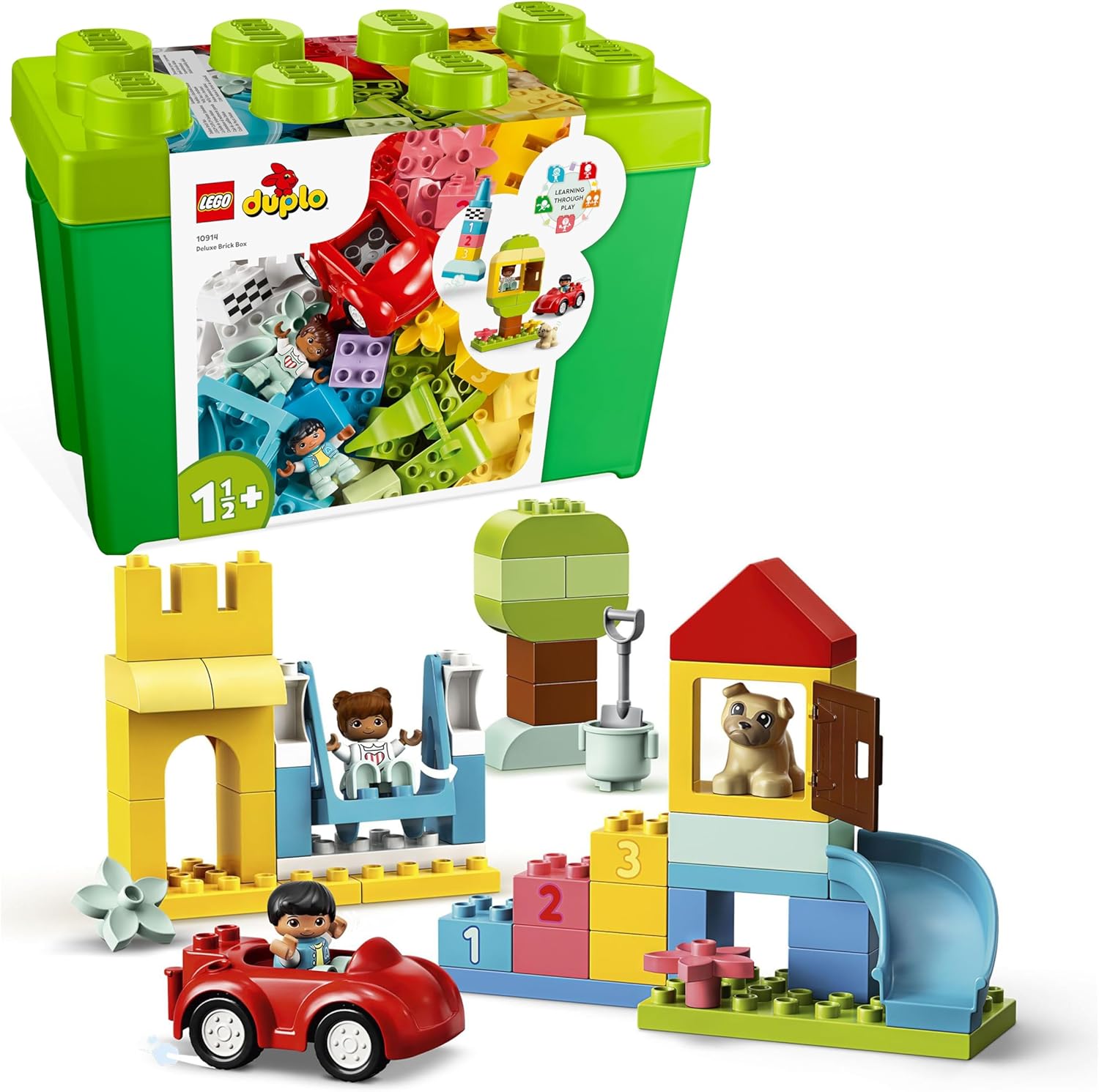 LEGO 10914 DUPLO La Boîte de Briques Deluxe — 85 Pièces, Jeu de Construction avec Rangement, dès 18 Mois