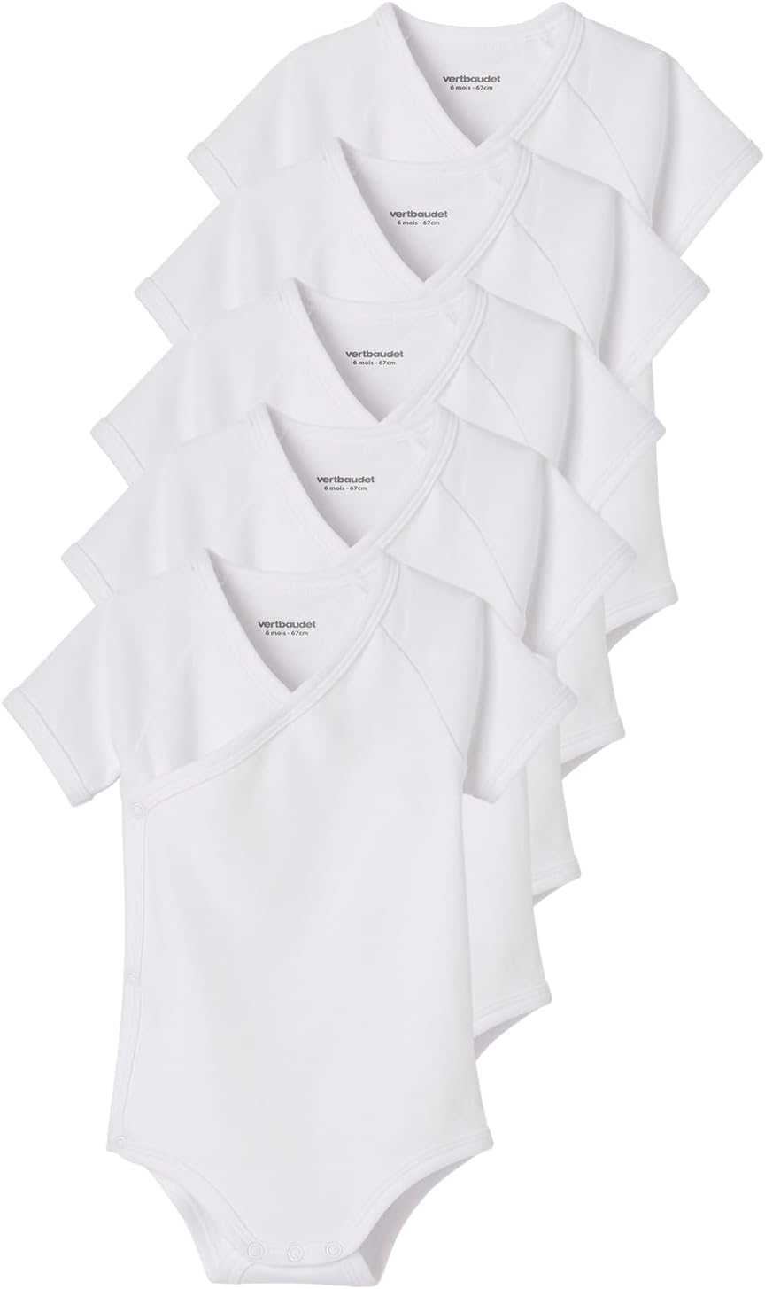 Lot de 5 bodies manches courtes naissance